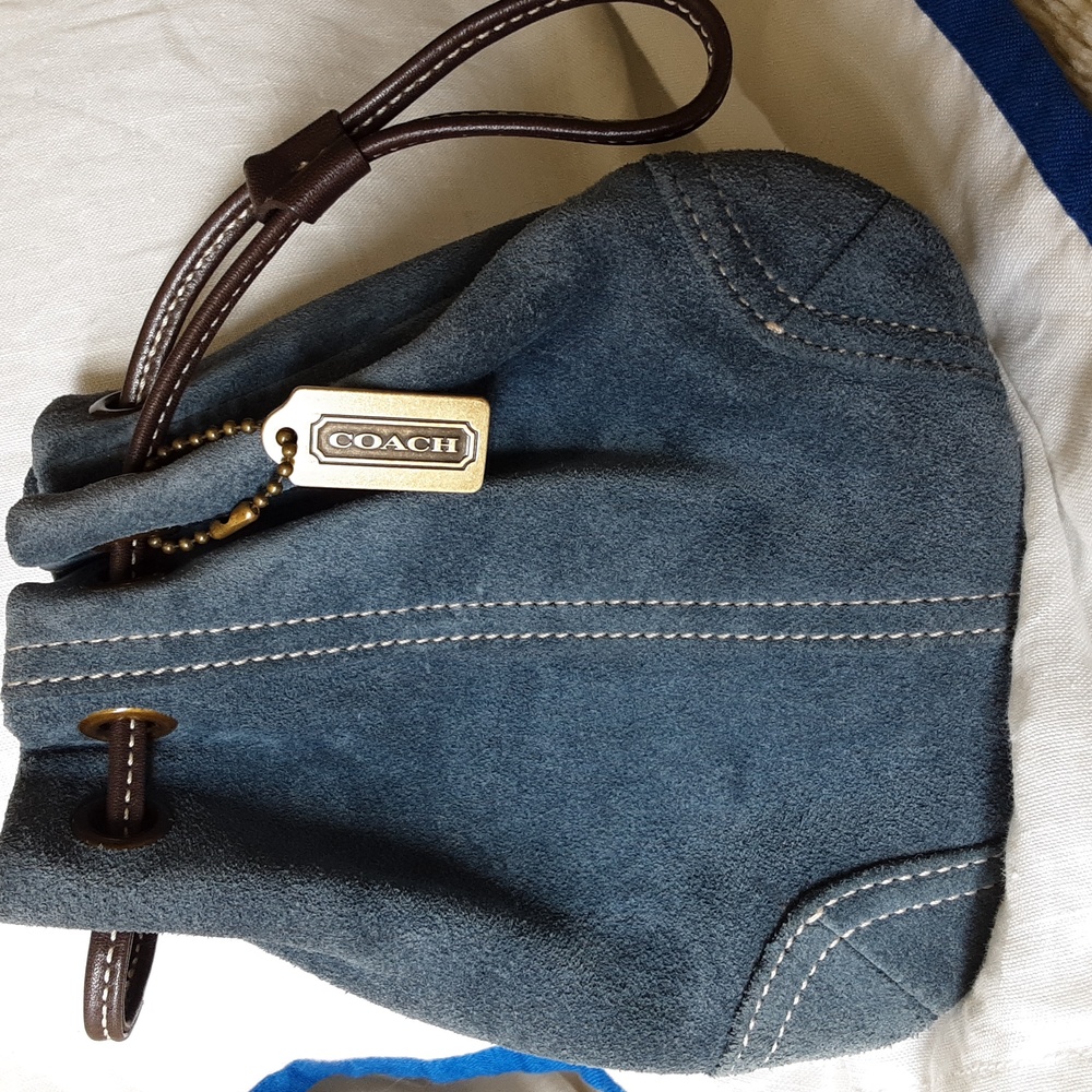 Vintage Coach blue wristlet